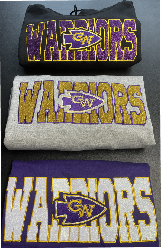 Warriors-Glitter/Embroidery Apparel