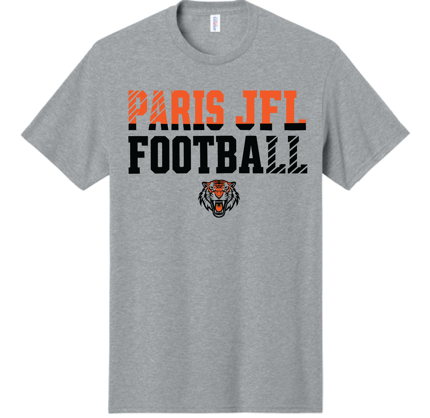 2026 Paris Tigers JFL Football-Grey Tee