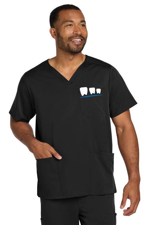 Casey Family Dental-Embroidered Wink® Men's Premiere Flex™ V-Neck Top (please add name how you would like it embroidered in the box below) (Copy) (Copy) (Copy) (Copy) (Copy)